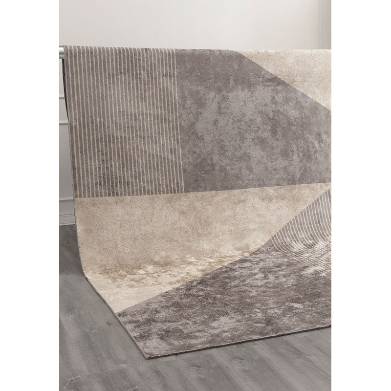 Riplex Rectangle Geometric Cotton and Viscose Indoor / Outdoor Area Rug, Rectangle 7'10" x 9'10"