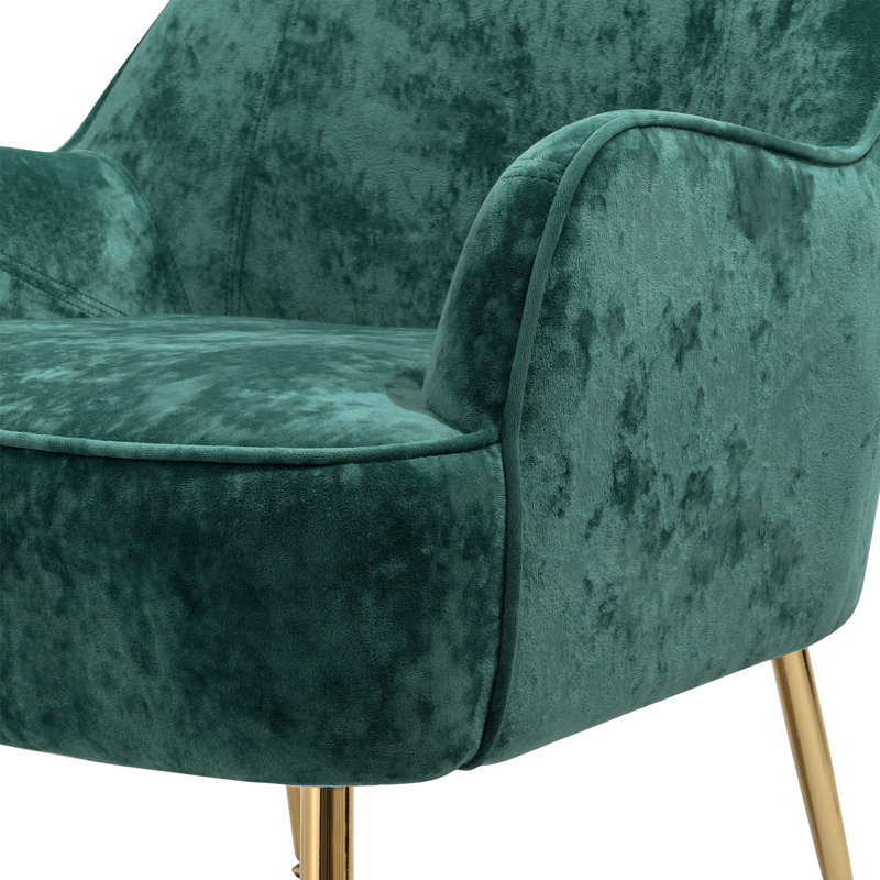 Divij Velvet Armchair with Footstool, Light Green
