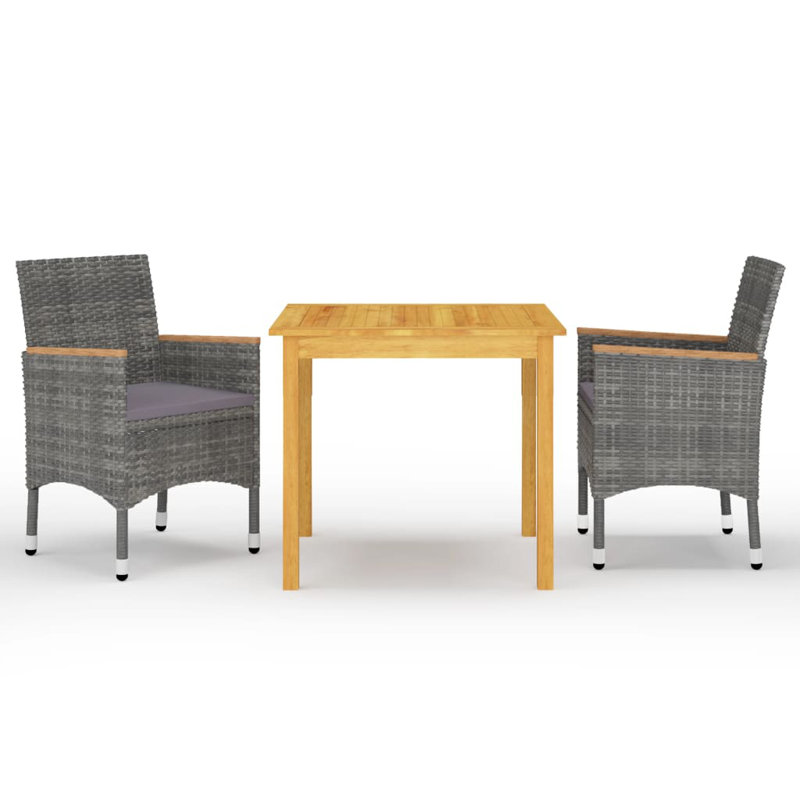Ensemble bistro carré avec coussins 33,46 po 2 personnes Square, Violet, Gris