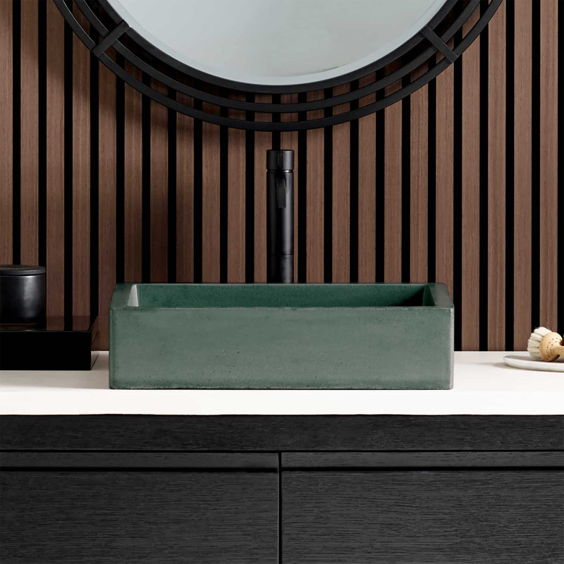 Nipomo Stone Handmade Rectangular Undermount Bathroom Sink, Sand