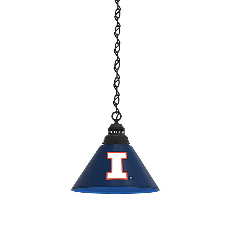 1 - Light Single Pendant, Black, Illinois Fighting Illini