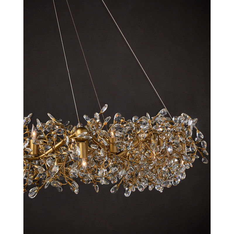 Crystal Bud LED Chandelier, 43"