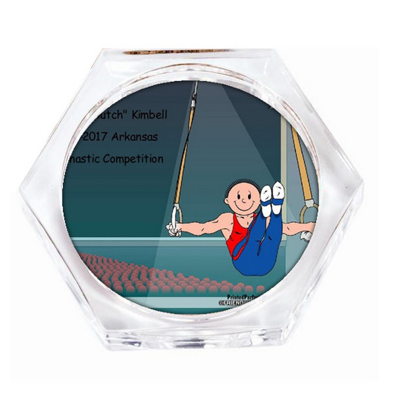 Gymnastique personnalisée - Ensemble de sous-verres mâles (4 sous-verres), Oui
