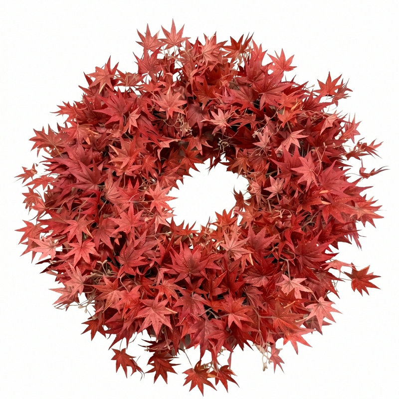 Décoration murale pliable en forme de feuille d'érable rouge pour porte d'automne, 23,6 pouces