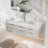 Melora 60" Wall-Mounted Modern Bathroom Vanity With Double Sink, Soft-Close Drawers, White Stone Countertop & LED Light-778674903