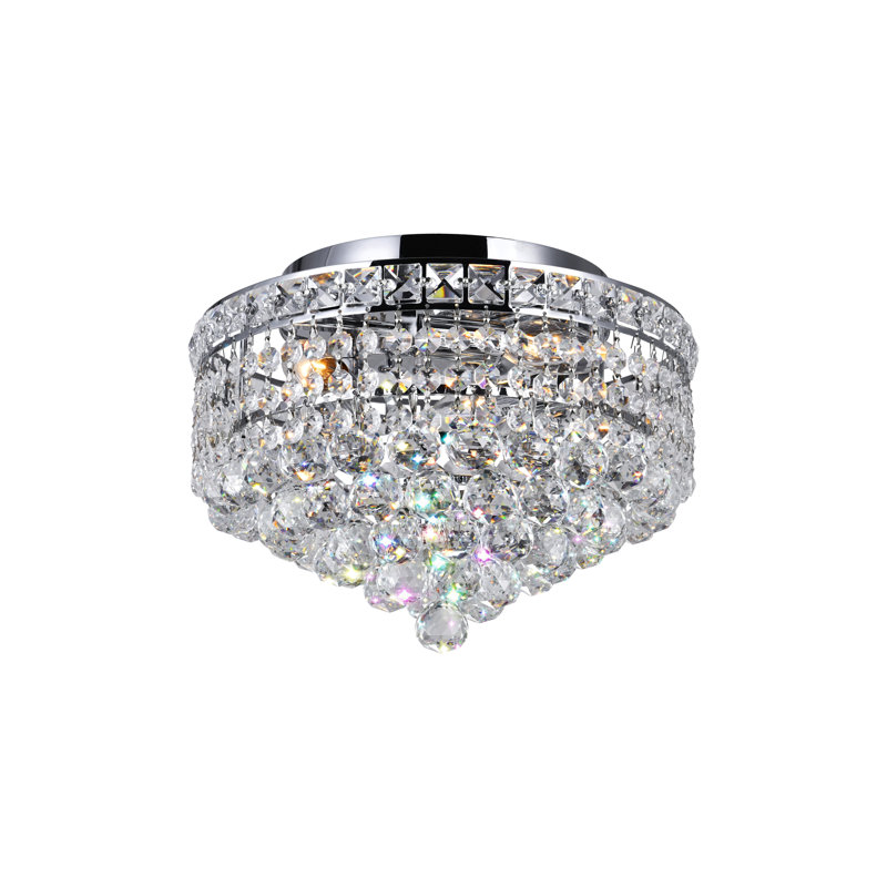 Plafonnier encastré 3 lumières avec finition chromée, H 9 po x l 12 po x P 12 po, Chrome chrome