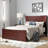Daury Solid Wood Foundation Bed with Matching Footboard and Built-in Charging Station-5929573-5929574