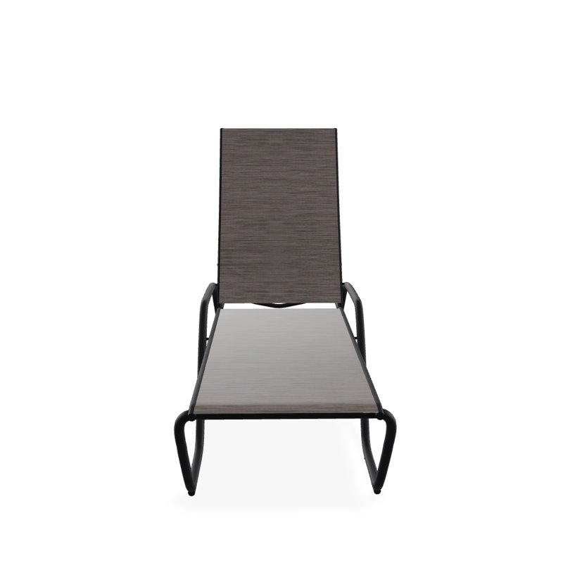 Outdoor Rust-Resistant Metal Chaise Lounge, Textured Black, James