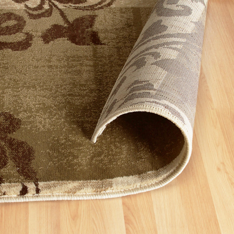 Huberdina Abstract Scroll High-Low Texture Polypropylene Indoor Area Rug, Rectangle 8' x 10