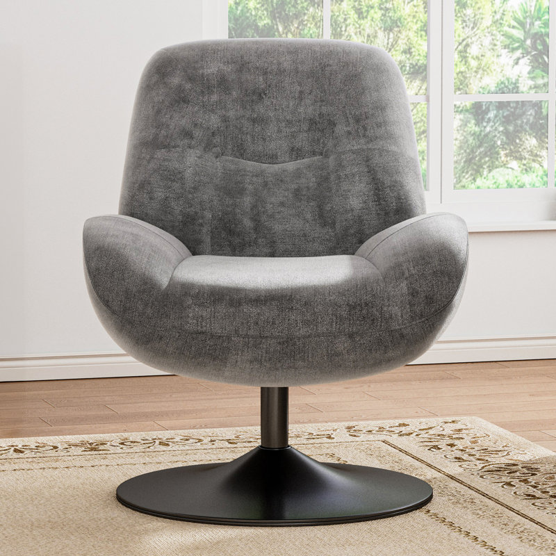Upholstered Swivel Accent Chair, Grey