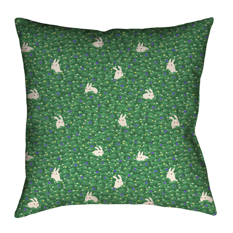 Housse de coussin Katelyn Elizabeth, 14 po x 14 po, Vert, Faux lin