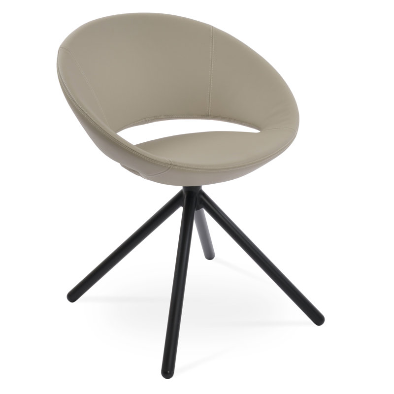 Fauteuil pivotant Crescent, Similicuir os, Noir