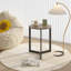 Table d'appoint ronde 19,68 po H, table d'appoint ronde avec structure en métal robuste