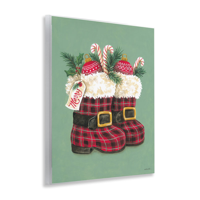 Plaque murale Holiday Merry bottes, design par Diane Kater