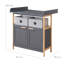 Berlin Unit Including Removable with Doors and Fabric Boxes, Handles and Frame Made of Bamboo Wood - Anthracite Changing Table