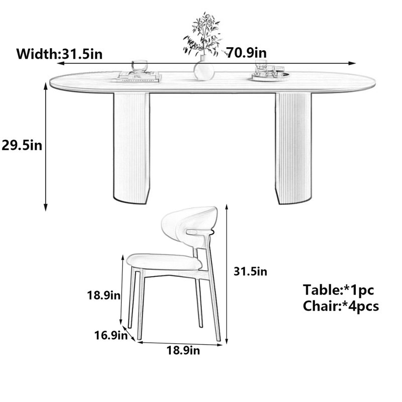 Table de style français, fusion de bois et de pierre, H 29,5 po x L 70,9 po x l 31,5 po
