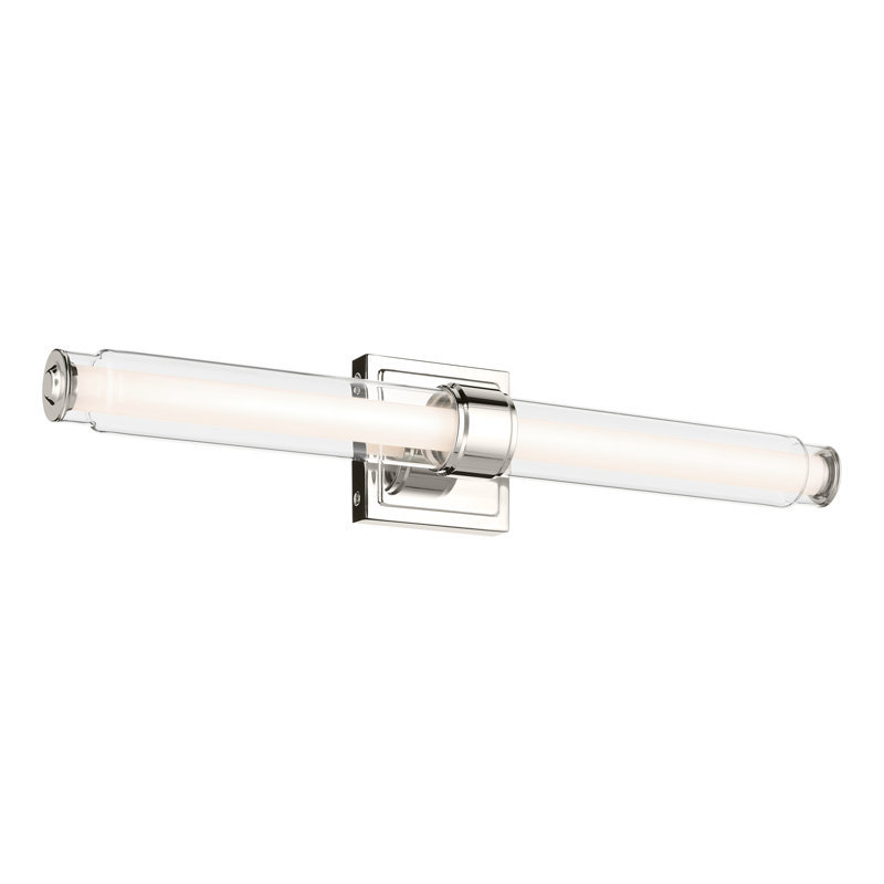 26.5" Linear Bath Bar Medium LED with Clear Glass, Polished Nickel