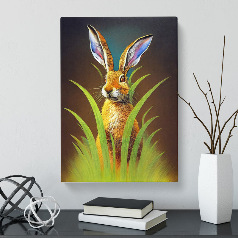 CAN-V0523-1130X Hare Expressionism - Wrapped Canvas Print, 60cm H x 40cm W x 3cm D