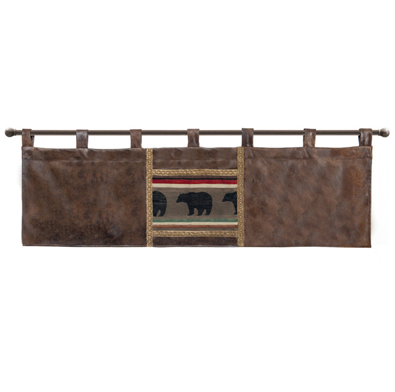 Backwoods Brown Polyester Suede Tab Top Window Valance