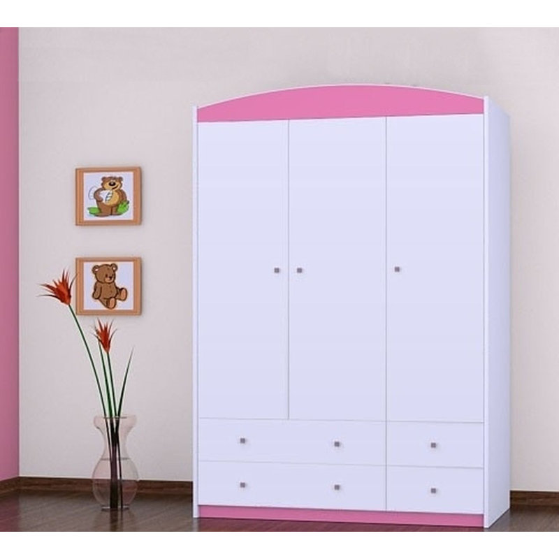 Worrell 3 Door Wardrobe, Pink