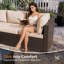 4 Seater Rattan Corner Sofa Garden Set With Glass Top - Weave-1716148701