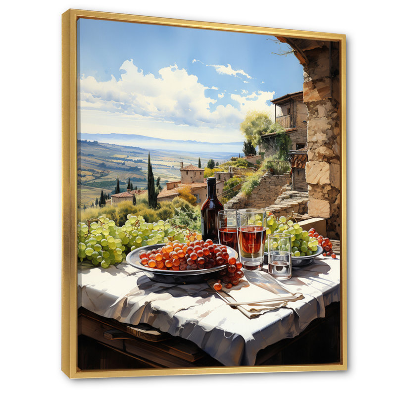Vineyard Rendezvous In Rioja II - Vineyard Wall Art, H 40 po x l 30 po x P 1,5 po, Cadre flottant doré