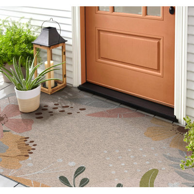 Non-Slip Floral Outdoor Doormat