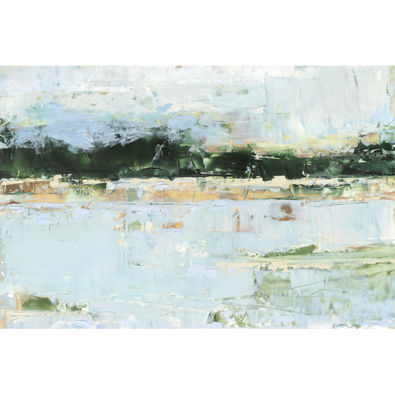 Treelined Waterfront I by Ethan Harper - Painting on Canvas, 61cm H x 91cm W, Wrapped Canvas
