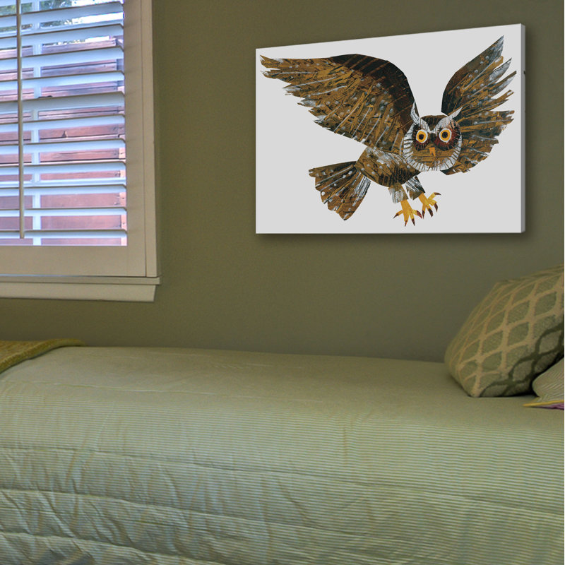 Screech Owl by Eric Carle - Painting on Canvas, 102cm H x 152cm W