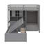 Lit superposé simple équipé d'un lit relevable hydraulique, d'une armoire, d'unités de rangement et de tiroirs-1546413559