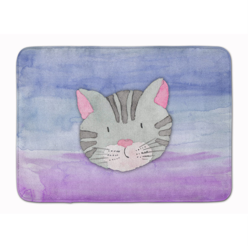 Tapis pour salle de bain en mousse à mémoire de style aquarelle