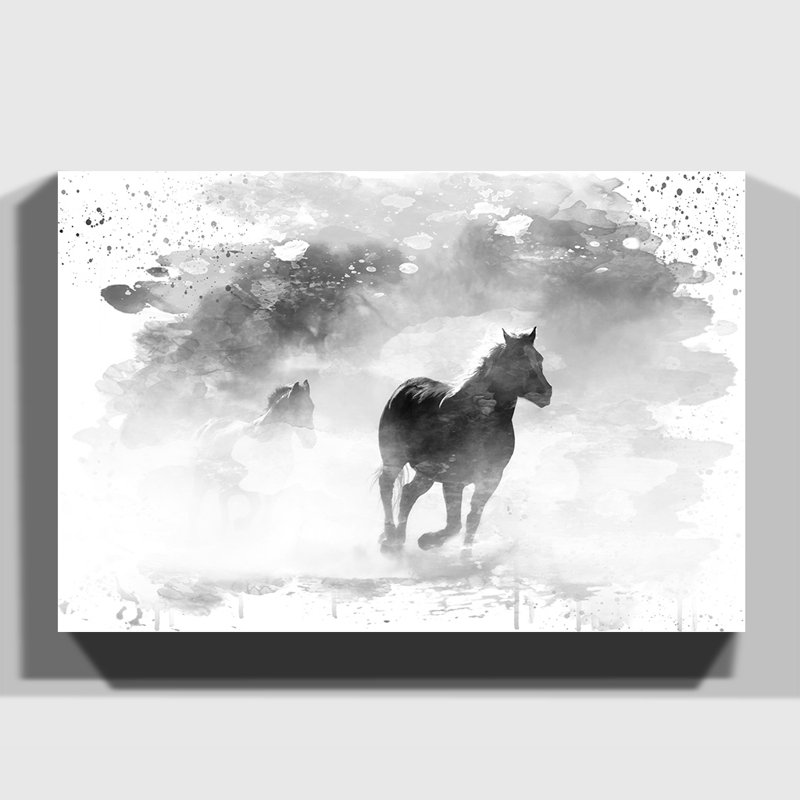 Wild Running Horses - Wall Art, 35cm H x 50cm W, Wrapped Canvas