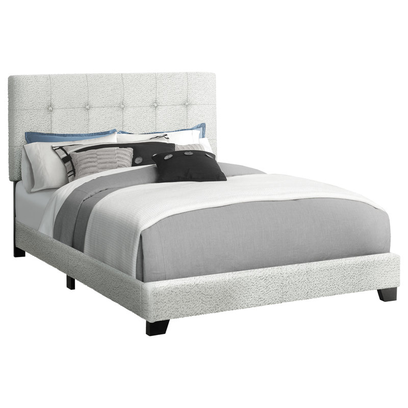 Structure de lit double capitonnée Grey Boucle