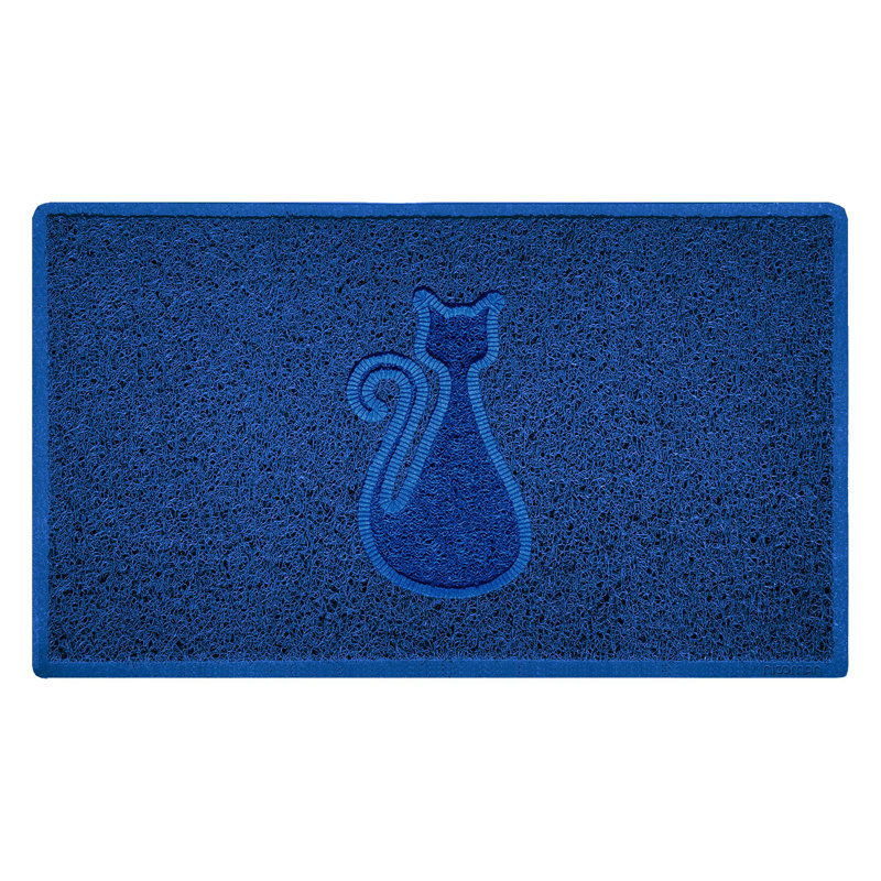 Non-Slip No Pattern Doormat, Blue, 1.2cm H x 45cm W x 75cm L