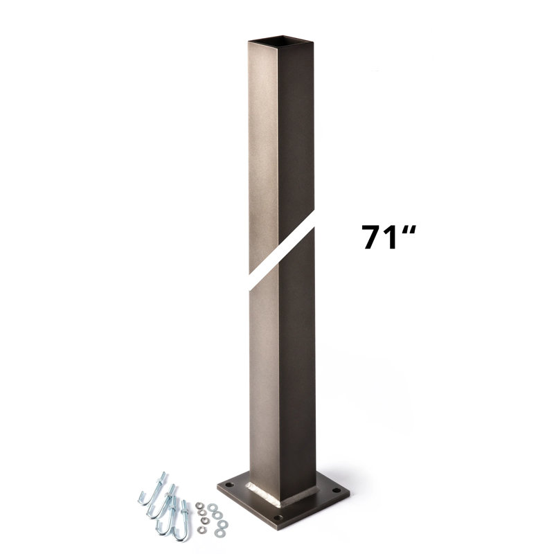 Poteau carré 71 po H 2,5 po, Fumée côtière foncée, H 71 po x l 2,5 po x P 2,5 po