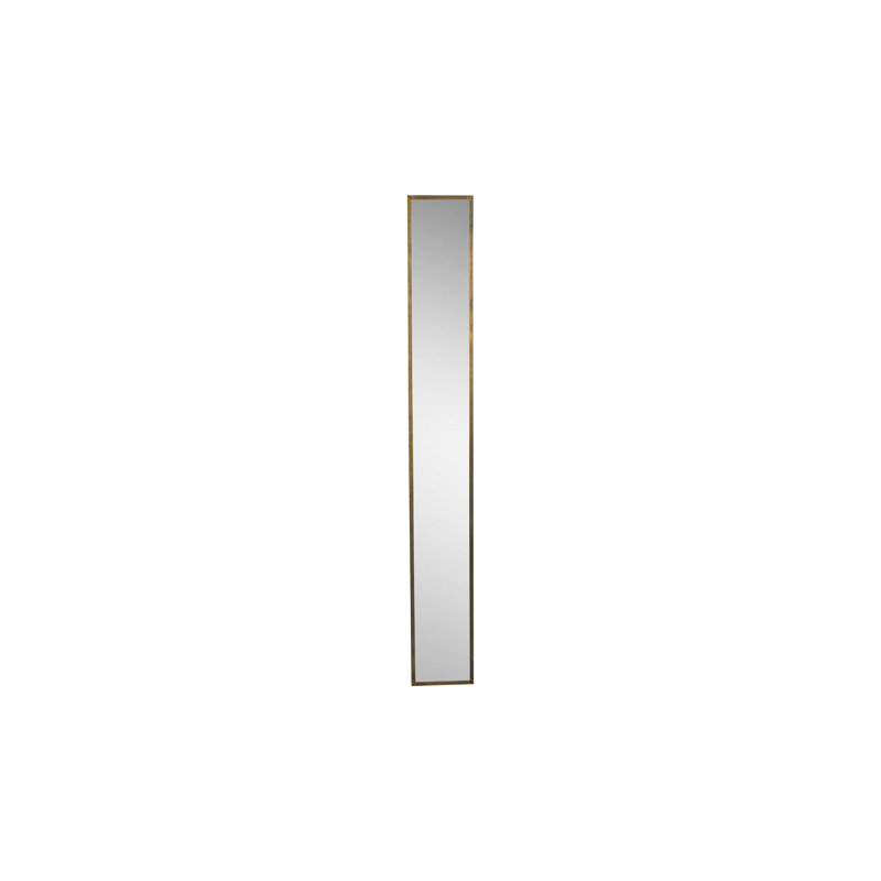  Tall Thin Wall Mirror 60"H – Antique Brass Metal & Glass Modern Wall Mirror