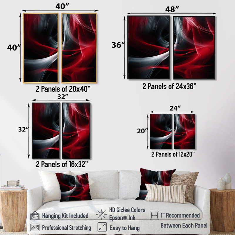 Clemetine - Red Wall Art, 32" H x 32" W, Black, Floater Framed Print