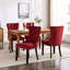 2 chaises de salle à manger en velours bourgogne. Capitonnage contemporain, structure en bois massif, coussin éponge à rebond élevé, revêtement classique élégant 2, look luxueux, assise confortable, base-1711290730-1711290733