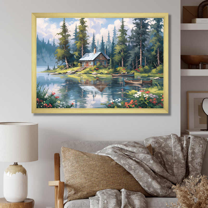 Rustic Refuge Lakehouse I sur impression sur toile, Cadre doré à une seule photo, H 24 po x l 32 po x P 1 po