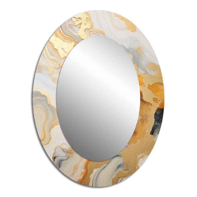 Miroir mural moderne doré et doré, 40 po x 30 po