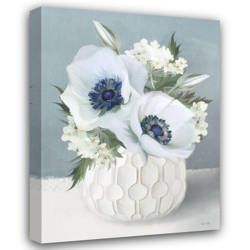 Toile tendue avec châssis Lark Manor ™ Fenway Gallery: Anemones in Blue II FEN631, H 47 po x l 36 po