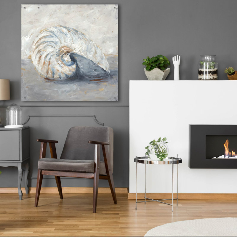 «Blue Shell Study 1» par Ethan Harper, art mural en verre acrylique, H 36 po x l 36 po x P 0,2 po