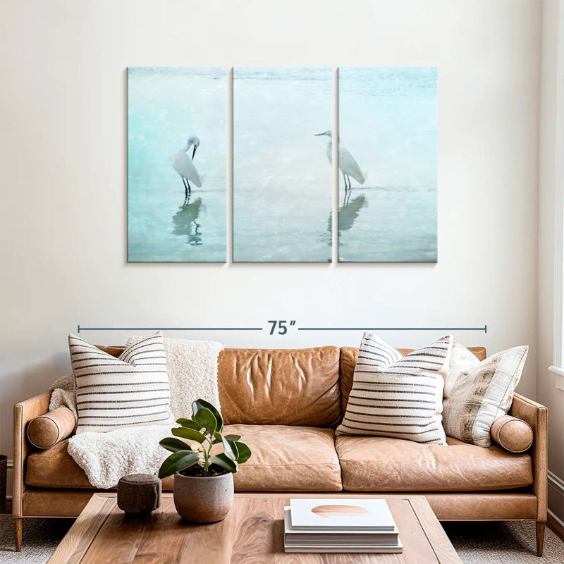 Brampt White Cranes, 36" H x 57" W