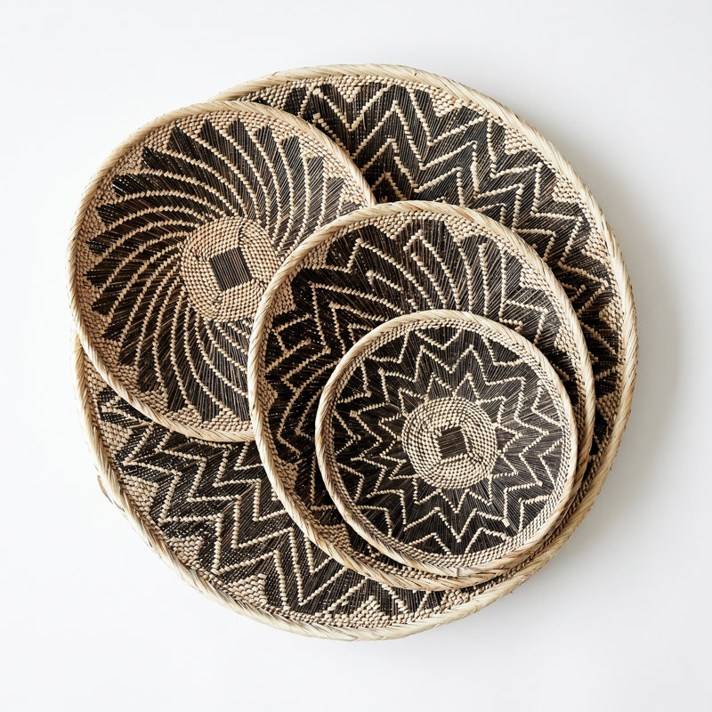 Munyumbe Winnowing Handwoven Wall Basket, 17"-20" Diameter
