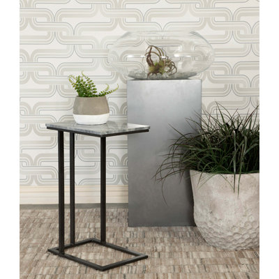 Amenadiel Marble Top C-Shaped Sofa Side Table Grey
