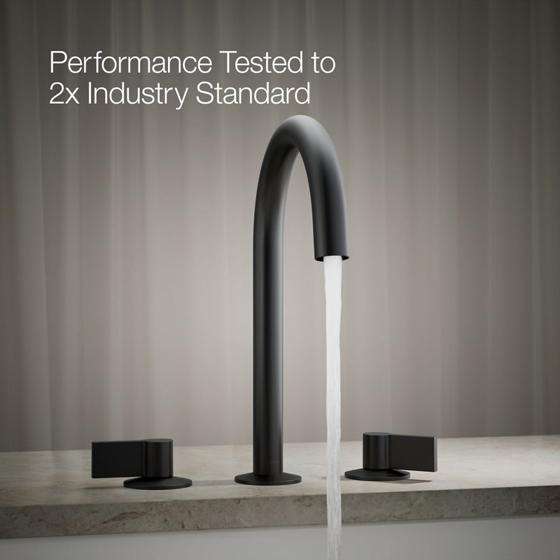 Components Deck-Mount Bath Faucet Handles With Lever Design, Matte Black