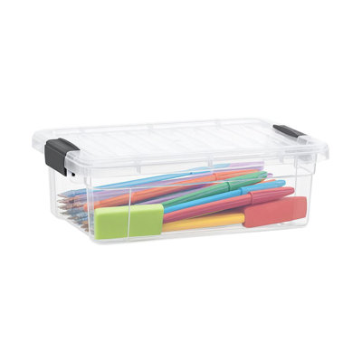 Superio Clear Storage Boxes with Lids, 1.27 Quart Plastic Container Bins for Organizing, Stackable Crates, BPA Free, Non Toxic, Odor Free, Organizers for Home, Office and Dorm
