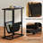 Side Table for Small Spaces, Narrow End Table With Magazine Holder Sling, Skinny Nightstand for Bedroom-2053221192-2053221202