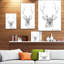 Cerf en noir et blanc - impression sur toile tendue-29495842
