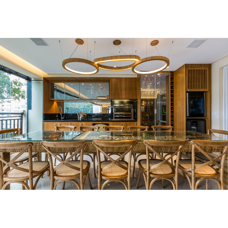 1 - Light LED Pendant, 1.97" H x 38.19" W x 21.46" D, Organic Gold
